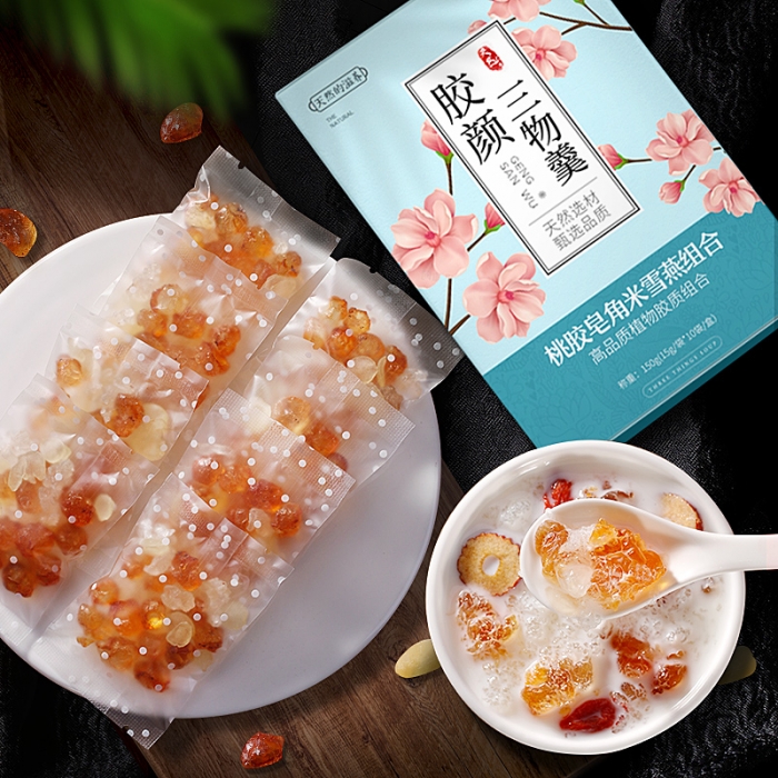 鹊和堂桃胶雪燕皂角米组合包15g 10 2盒 不带盒 三宝便利网